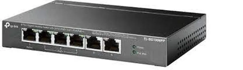 TP-LINK SWITCH DE 6 PUERTOS GIGABIT CON POE+ DE 3 PUERTOS Y POE++ DE 1 PUERTO