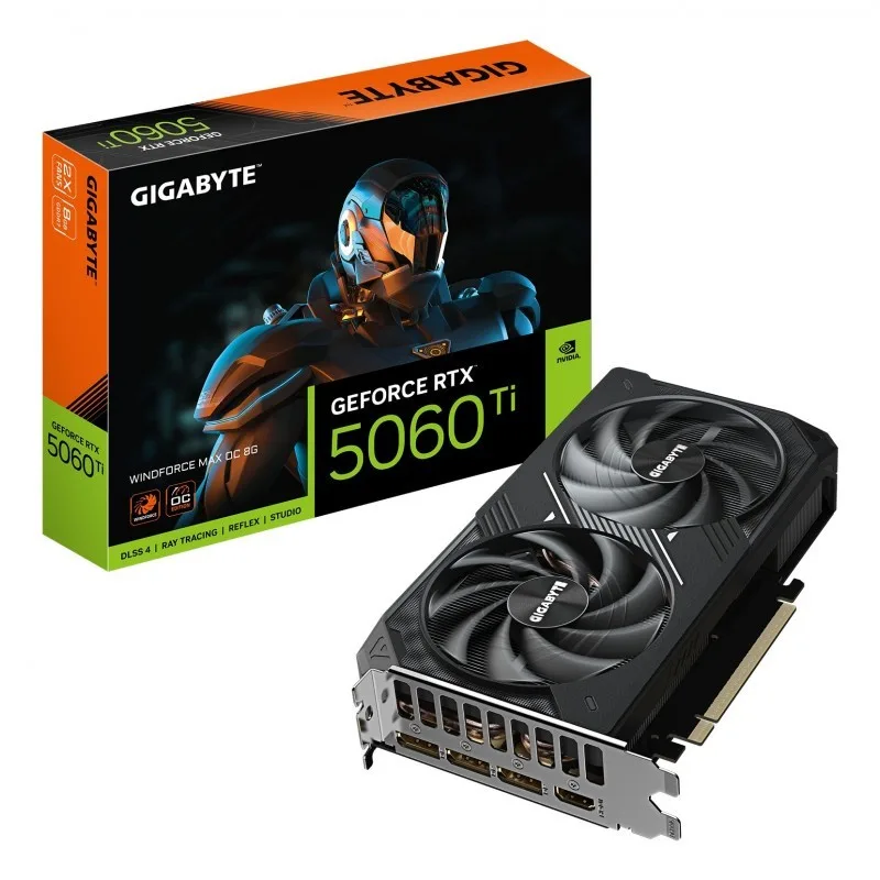 TARJETA DE VIDEO GIGABYTE RTX 5060 TI WINDFORCE MAX OC 8GB DDR7