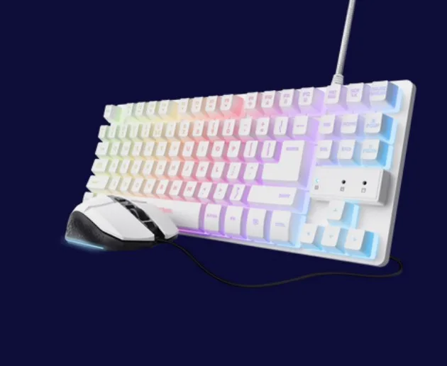 TECLADO + RATON TRUST GXT 798W GAMING RGB USB WHITE
