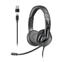 AURICULARES + MICROFONO NGS VOX605USBC USB-A/C BLACK