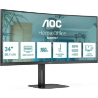 MONITOR PROFESIONAL AOC 34 WQHD 180HZ ULTRAPANORAMICO CURVO ERGONOMICO MULTIMEDIA USB-C HDMI DISPLAYPORT BLACK