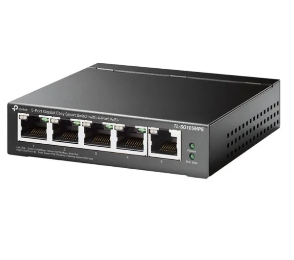 TP-LINK SWITCH TL-SG105MPE CONMUTADOR INTELIGENTE SENCILLO DE 5 PUERTOS CON POE+ DE 4 PUERTOS