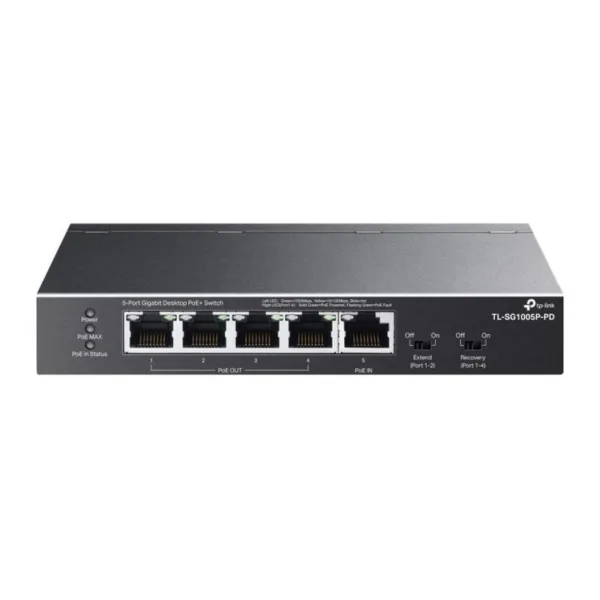 TP-LINK SWITCH DE ESCRITORIO NO GESTIONABLE 1P GIGA POE ++ 10/100/1000 5 PUERTOS